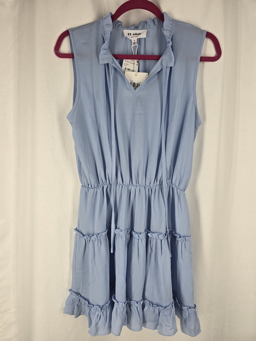 HL Affair Light Blue Ruffle Tiered Mini Dress